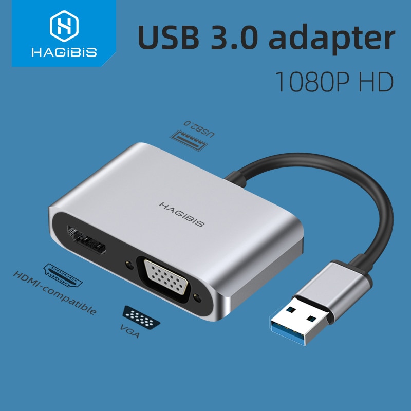 Hagibis USB 3.0-HDMI ȣȯ VGA  1080P Ƽ ..
